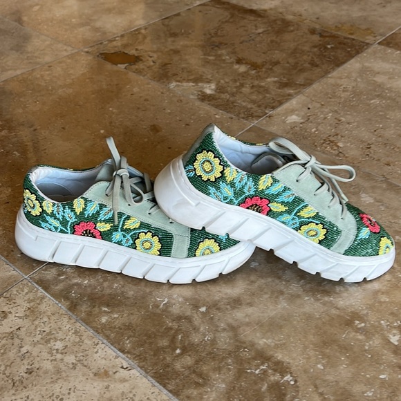 Free People Floral Beaded Platform Sneakers - Picture 9 of 12
